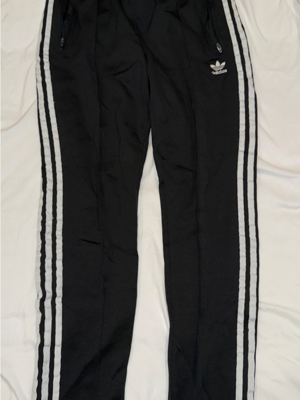 adidas Black Joggers with White Three-Stripes